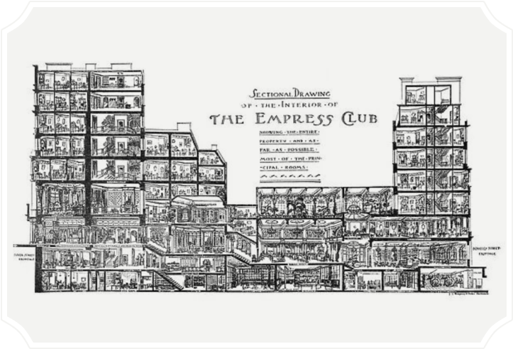 Sectional Drawing of the Empress Club, 1904